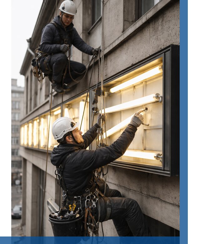 Замена ламп в вывеске в Балтийске под ключ от 3568 р. | ВЫСОТНИК-Блт
