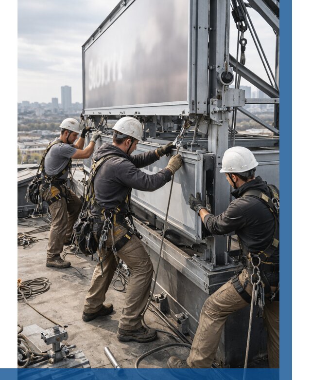 Монтаж крышной рекламной конструкции в Балтийске от 61170 р.|ВЫСОТНИК-Блт