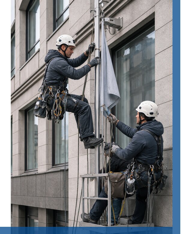 Установка флагов на фасаде в Балтийске от 4588 р. | ВЫСОТНИК-Блт