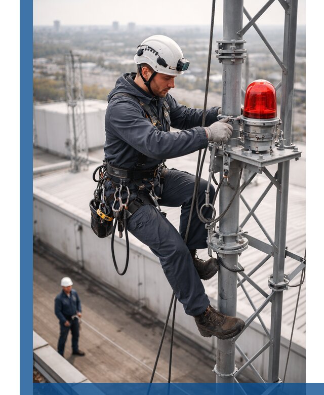 Монтаж заградительных огней и обслуживание объектов в Балтийске