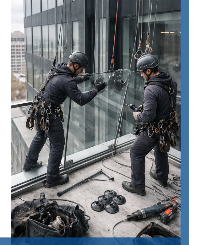 Монтаж стеклянных ограждений в Балтийске от 2549 р. | ВЫСОТНИК-Блт