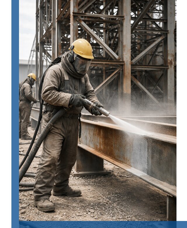 Пескоструйная очистка металлоконструкций в Балтийске промышленная