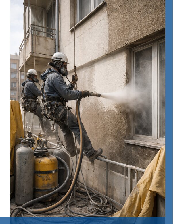 Пескоструйная очистка фасада в Балтийске от 663 р. | ВЫСОТНИК-Блт