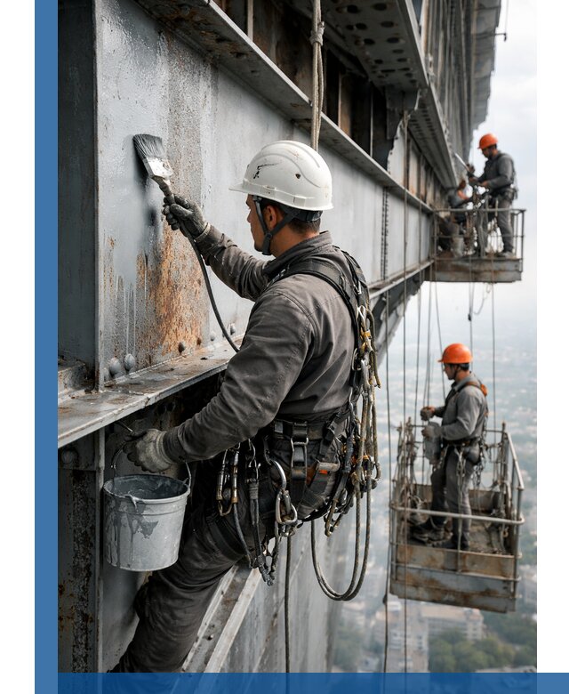 Покраска металлоконструкций на высоте в Балтийске профессионально