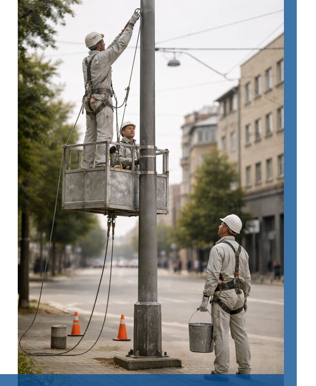 Покраска опор освещения в Балтийске от 5098 р. | ВЫСОТНИК-Блт