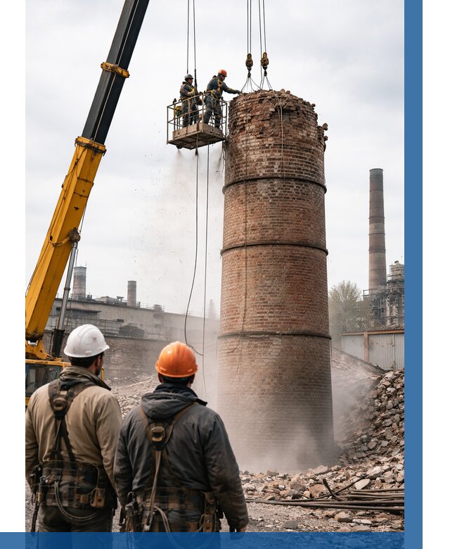 Демонтаж дымовой трубы в Балтийске от 91755 р. | ВЫСОТНИК-Блт, смета