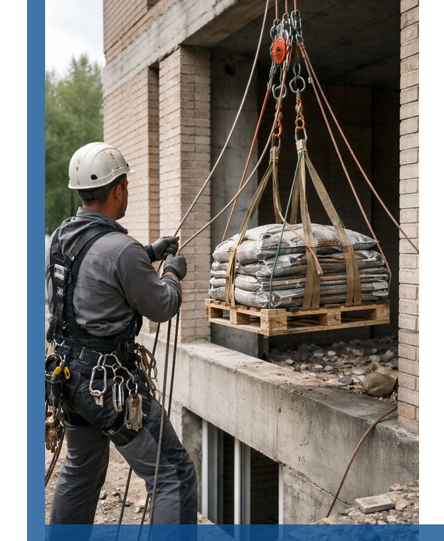 Подъем материалов на этаж веревками в Балтийске оперативно