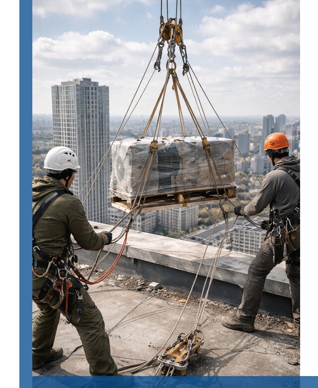 Подъем и монтаж крупногабаритных грузов на крышу в Балтийске