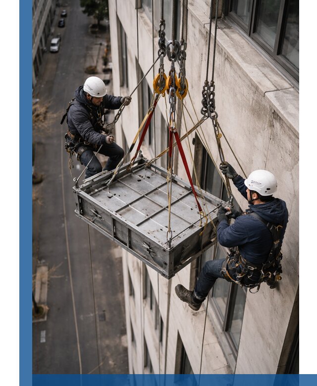 Спуск и подъем грузов по фасаду в Балтийске для зданий