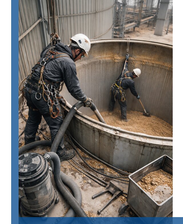 Профессиональная чистка зерновых бункеров в Балтийске с выездом