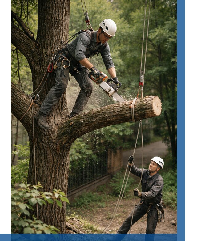 Спил деревьев альпинистами в Балтийске от 8156 р. | ВЫСОТНИК-Блт