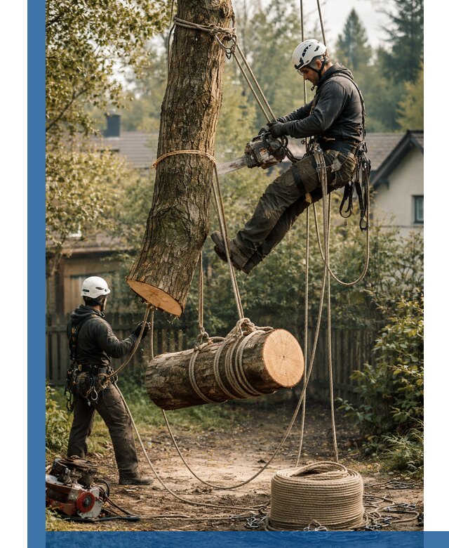 Валка деревьев частями в Балтийске, безопасно и аккуратно