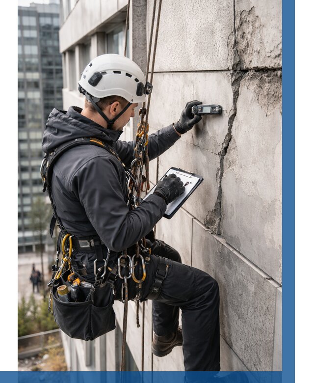 Обследование фасада альпинистами в Балтийске от 122 р. | ВЫСОТНИК-Блт