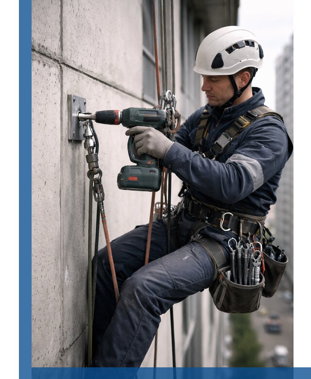 Установка анкерных точек для высотных работ в Балтийске