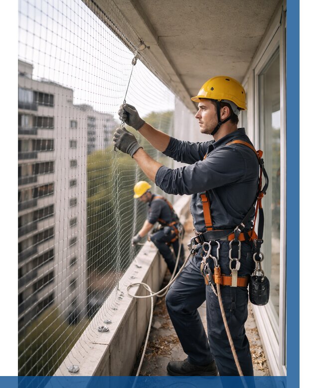 Монтаж сетки от птиц в Балтийске от 4588 р. | ВЫСОТНИК-Блт