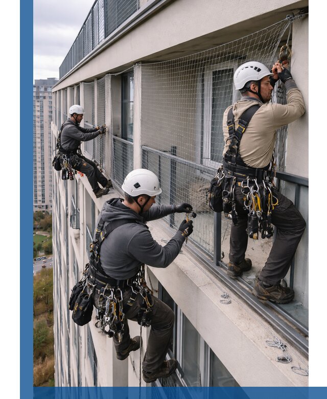 Профессиональный монтаж защитной сетки от птиц в Балтийске